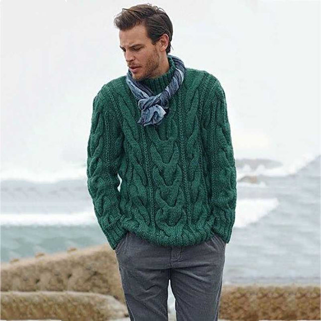 Fashion Men's Long-sleeved Padded Pullover Sweater