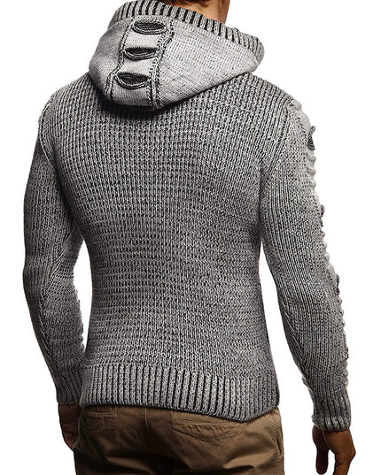Sweater Men's Hooded Knitted Cardigan Jacket